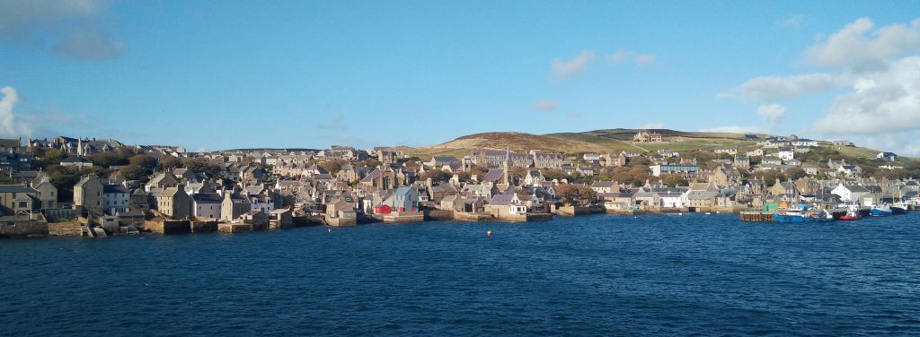 Stromness with blue sky